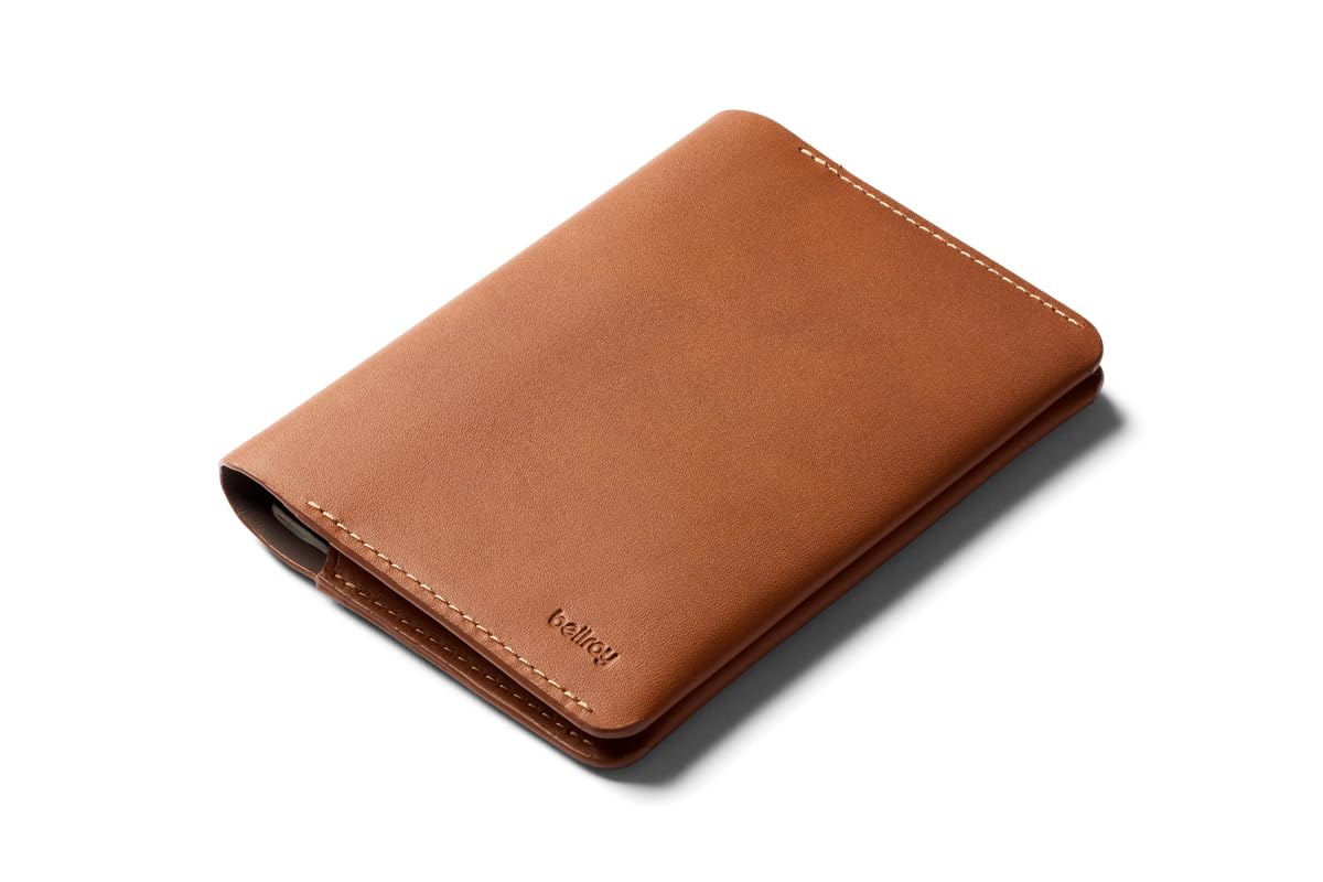 Bellroy Passport Cover (slimline travel wallet/pouch with card slots and space for cash plus travel documents) - Caramel