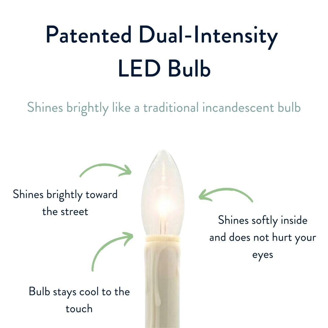 Celestial Lights Battery Operated Traditional Adjustable Window Candles - with Remote - Set of 4 (Brass)