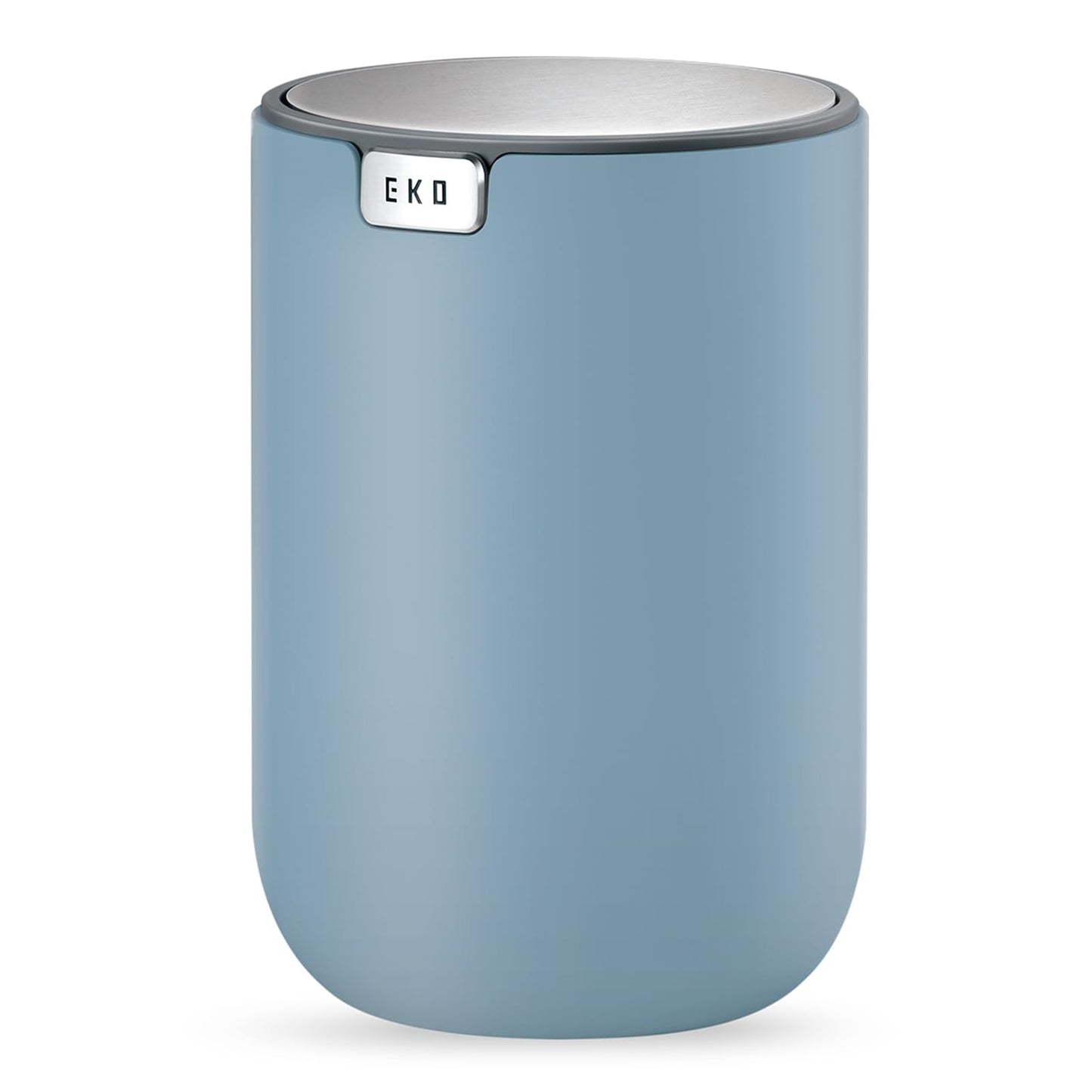 EKO Fandy 0.4 Gal/1.5L Mini Tabletop Trash Bin with Swing-Lid, Desktop Trash Can for Bathroom Countertop, Vanity, Coffee or Office, Small Garbage Bin (Blue)