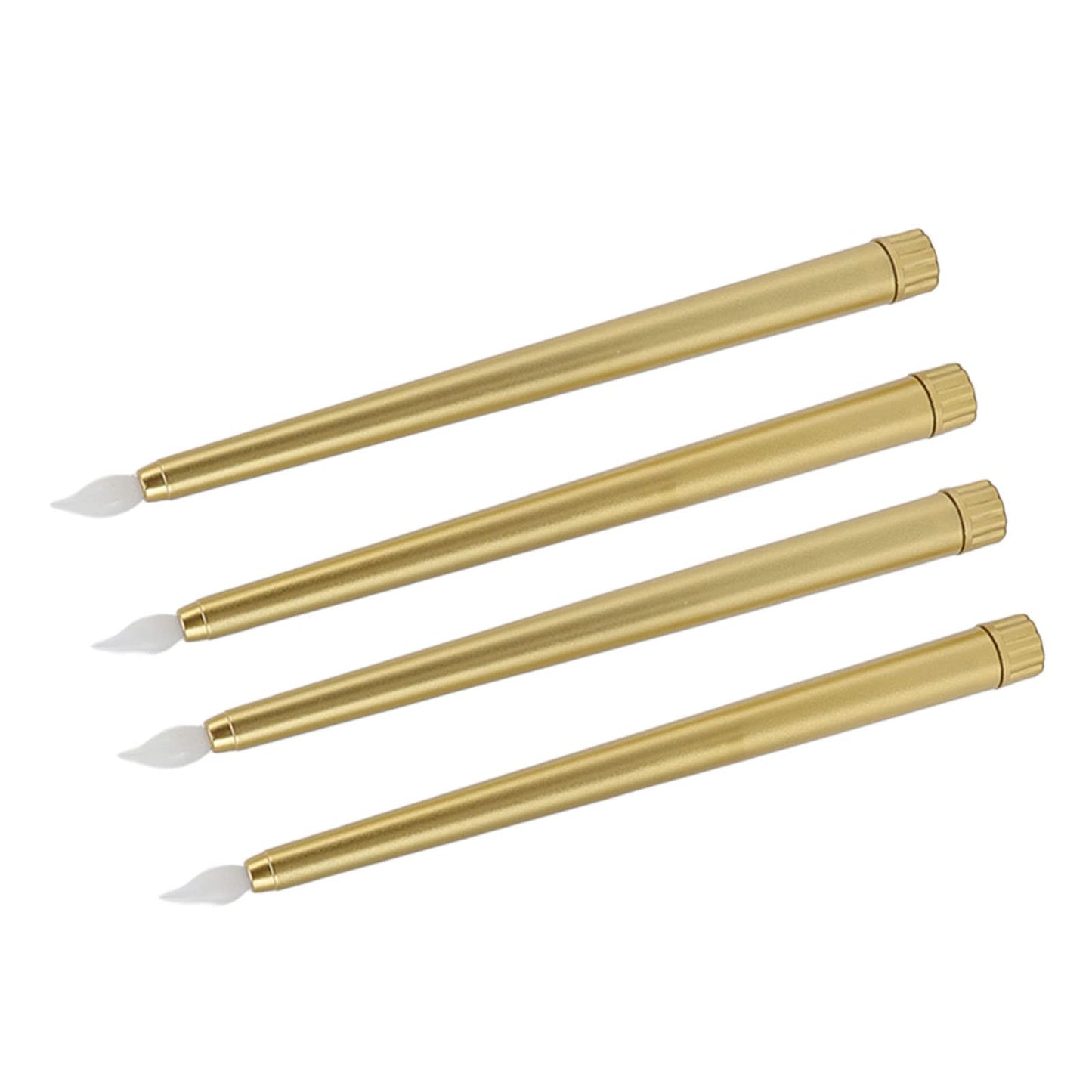 4Pcs Flameless Taper Candles Electric LED Taper Candle Halloween Christmas Holiday Decor Candles (Gold)
