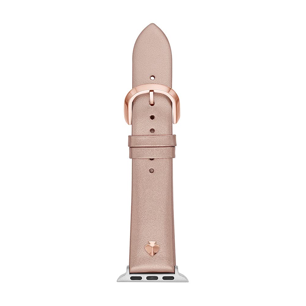 Kate Spade New York Leather Band for 38/40/41mm Apple Watch Series 1-8, Color: Rose Metallic, Rose Gold (Model: KSS0044)