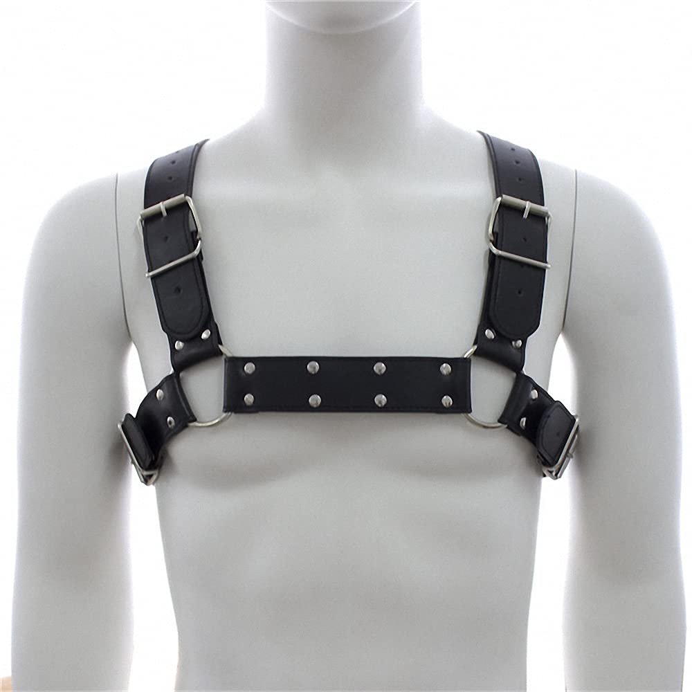 Goobester Leather Chest Harness Men Adjustable Body Bondage Harness Belts Style 4