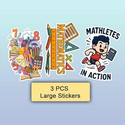 100 PCS Math Stickers Pack, Vinyl Waterproof Decals of Numbers Equations Geometry Algebra Graphs and Pi Symbols, Fun Gift for Kids Teens Adults Students Teachers Water Bottle Scrapbook