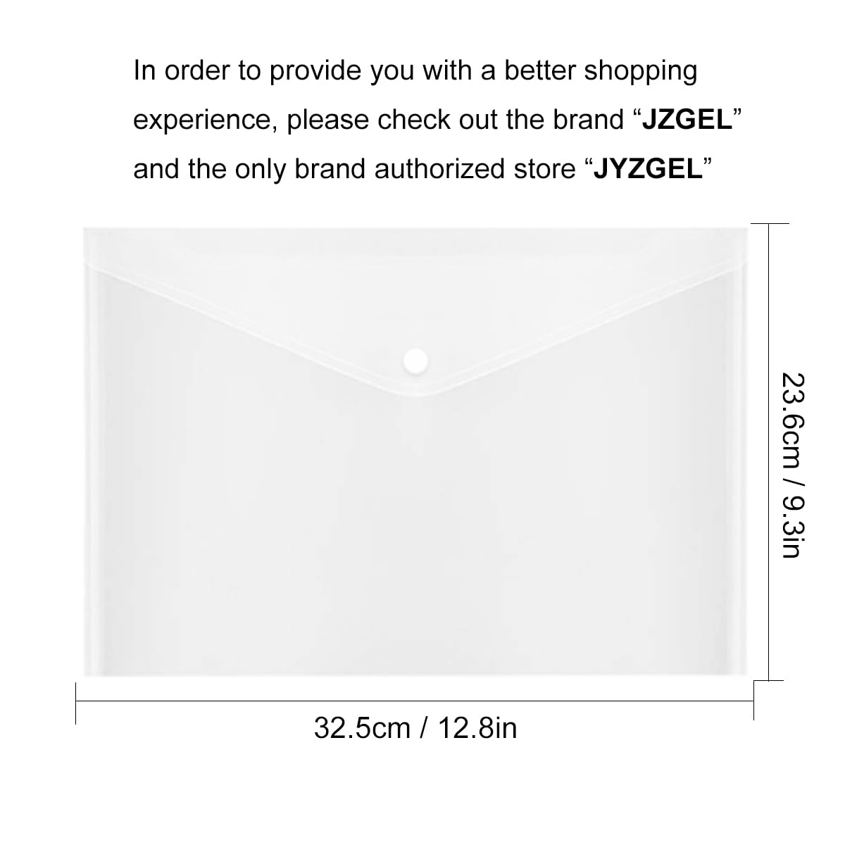 20 Pcs Clear Plastic Envelope with Snap Button Closure, Plastic Waterproof Envelope File Folder, Transparent Folders for Documents, Letter Size, A4 Size, for School and Office Supplies