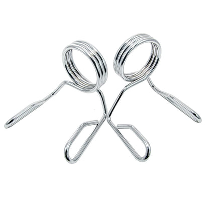 Barbell Spring Collar Weightlifting Accessory Olympic 2" Weight Bar Clips 2-Inch for Dumbbells Squats Bench Press Sold in Pairs (Pair)