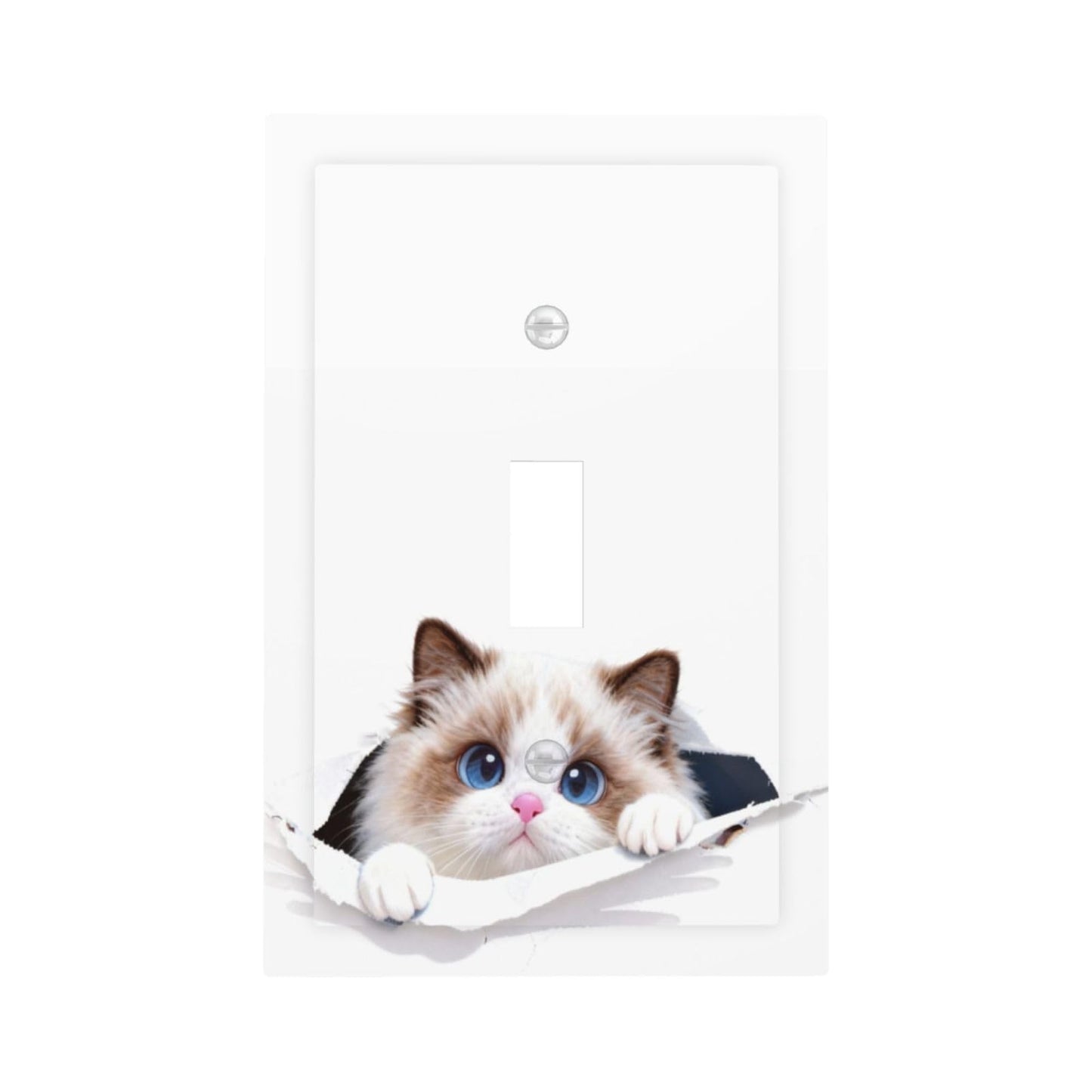 Decorative Ragdoll Cat Outlet Covers Fun Light Switch Plate 1 Gang Single Toggle Electrical Receptacle Switchplates for Bedroom Bathroom Kitchen