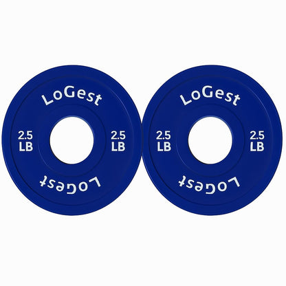 Logest Pair Olympic Plates - Barbell Weights Set of 2 Weight Plates for Olympic Bars Perfect for Strength Training Plates Exercise Balance Increase Available in 0.50LB 1.25LB 2.5LB 5LB 7.5LB 10LB Weight Plate (Blue - 2.5 LB Pair)