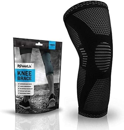 Knee Compression Sleeve - Ultimate Support for Running, Basketball & Weightlifting | Black, Large
