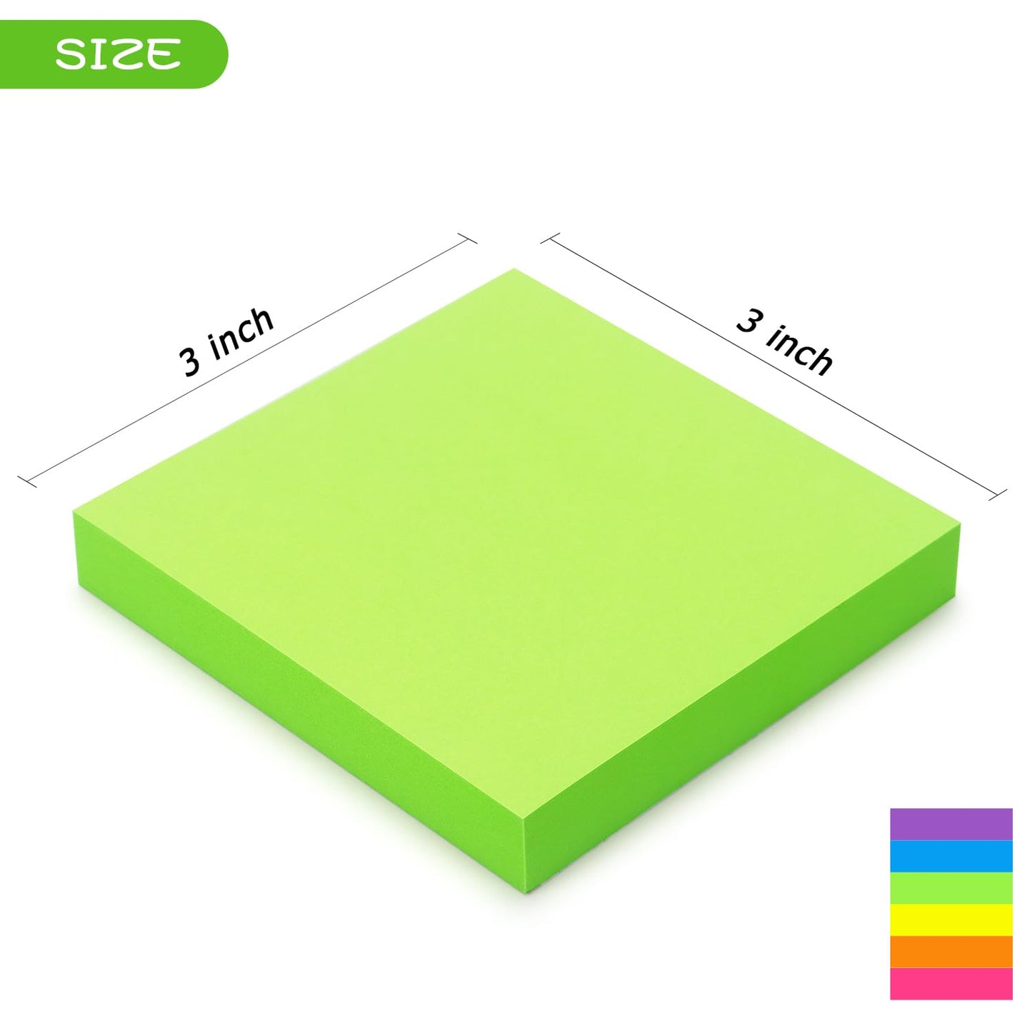 Early Buy Pop Up Sticky Notes 3x3 Refills Self-Stick Notes 12 Pads, 6 Bright Colors, 100 Sheets/Pad