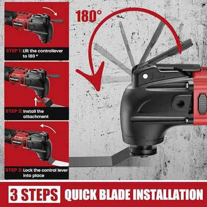 Oscillating Multi-Tool Kit Compatible With MILWAUKEE 18V Battery,Cordless Oscillating Tools With Brushless Motor,6 Speed,22PCS Accessories,4¡Æ Oscillation Angle for Cutting/Grinding/Sanding(Tool Only)