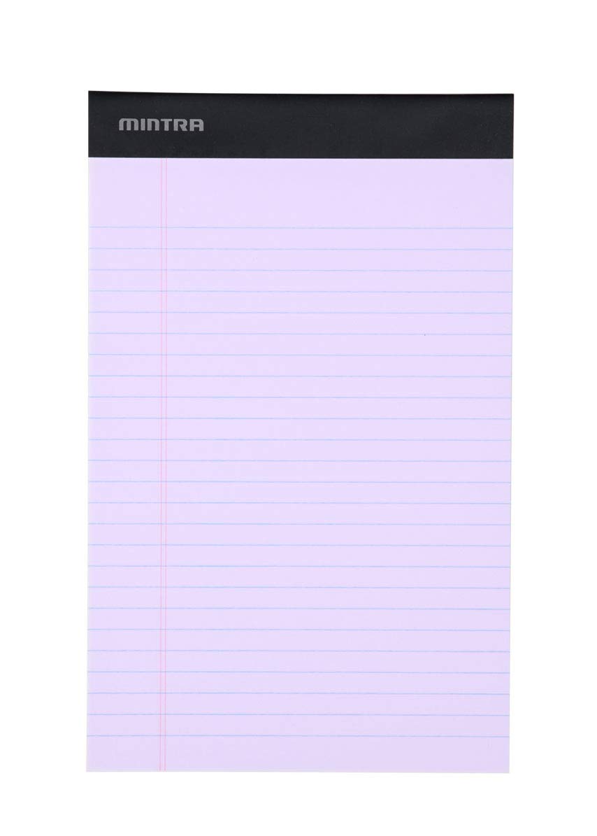 Mintra Office Colorful Legal Pads - Includes 2 Blue, 2 Pink, and, 2 Green Writing Pads, Micro Perforated Lined Sheets, Ideal for Professional & Personal Use, 5"x8" Narrow Ruled, 6 pack Pastel Set 2