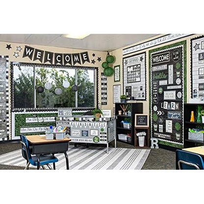 Teacher Created Resources Modern Farmhouse Black Pennants Die-Cut Border Trim