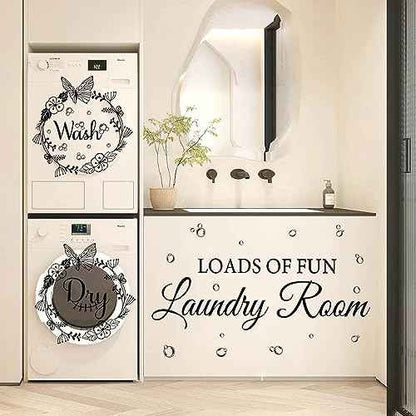 Laundry Room Wall Stickers - Today Naked Tomorrow Wash Dry Bubble Vinyl Decals Quote Art Stickers for Home