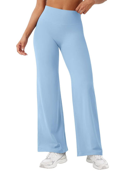 YEOREO Workout Leggings Womens No Front Seam Straight Leggings 29" High Waist Buttery Eddiy Gym Yoga Pants Airy Blue S