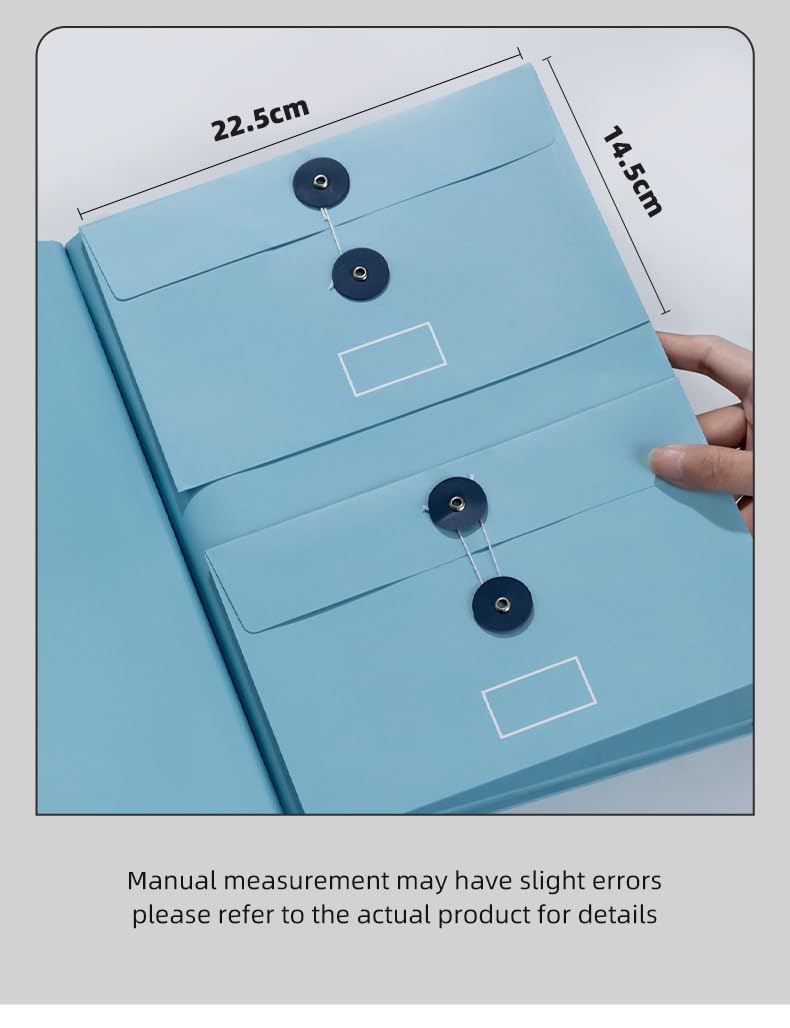 The Life Book Document Organizer - Binder for Important Documents, Document Organizer Foliofor Bills Checks Birth Certificates etc (Blue)
