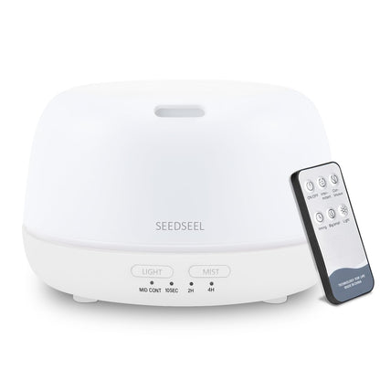 300ML Essential Oil Diffuser with 7-Color LED Lights and Remote Control, Modern Minimalist Design, High-Efficiency Ultrasonic Mist Aromatherapy Diffuser for Home