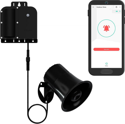 YoLink Outdoor Security Siren & Smart Alarm Controller Kit - Loud 110 dB, Wireless, Battery-Powered, 1/4 Mile Range, Android-iOS App, Alexa, Google, IFTTT, Home Assistant, Hub Required!