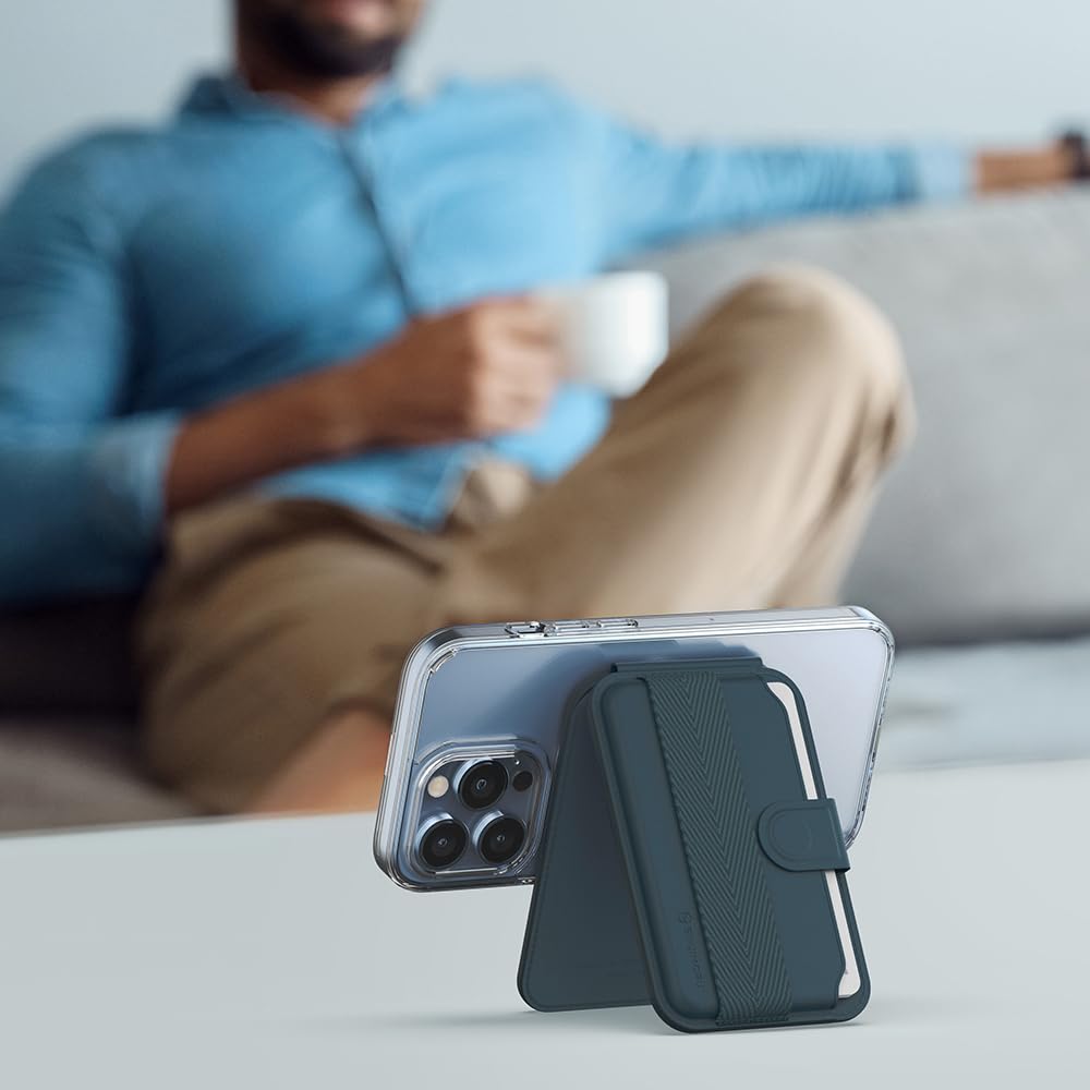 Sinjimoru Pull & Eject Magnetic Wallet for iPhone, 3-Card Holder with Adjustable Stand, Compatible with MagSafe, Lavender