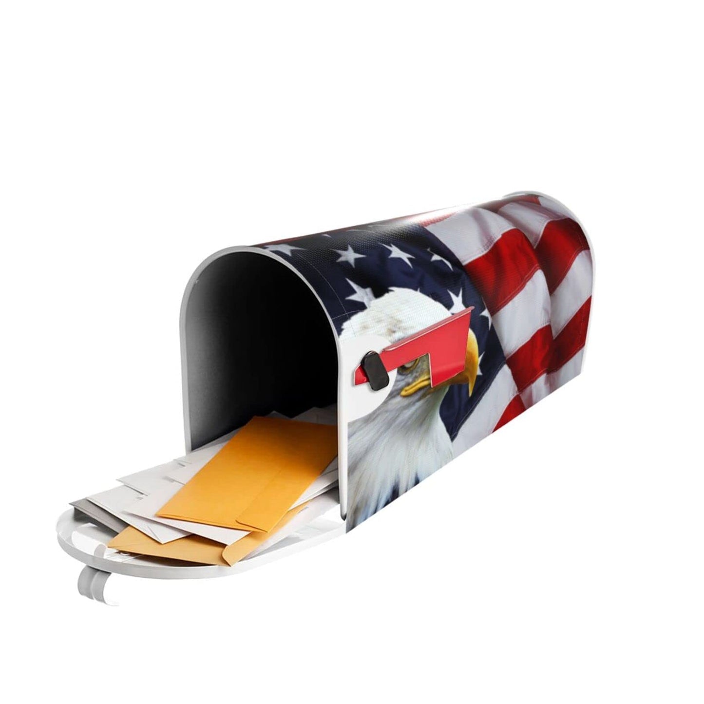 American Flag Bald Eagle Mailbox Cover - Standard Size 18x21 Inch Patriotic Waterproof Wraps for Post Letter Box - Home Garden Yard Decor