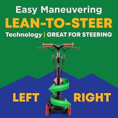 3 Wheel Scooter for Kids - Foldable Seat, Adjustable Handlebar, LED Wheels | Indoor & Outdoor Use, Ages 2+