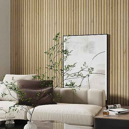 Livelynine Slats Wood Wallpaper Peel and Stick Removable Natural Wood Contact Paper Peel & Stick Accent Wall Vinyl Beadboard Paneling Faux Wood Slat Wall Panel Wallpaper for Bedroom Bathroom 15.8x78.8