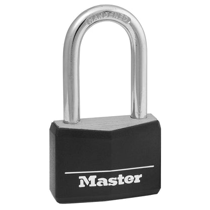 MASTER LOCK 141DLF Padlock, Covered Aluminum Lock, 1-9/16 in. W, Black