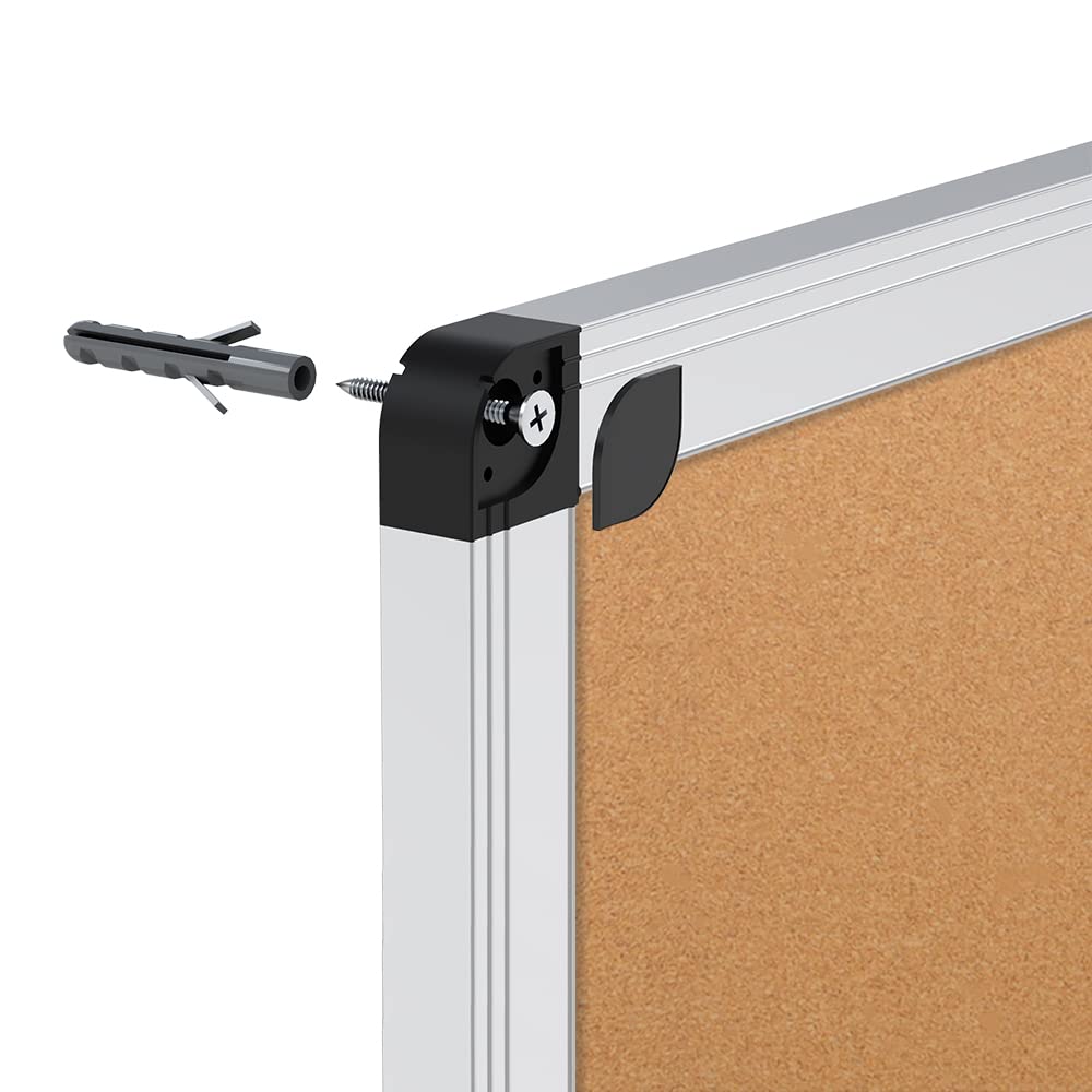 VIZ-PRO Cork Notice Board, 24 X 18 Inches, Silver Aluminium Frame