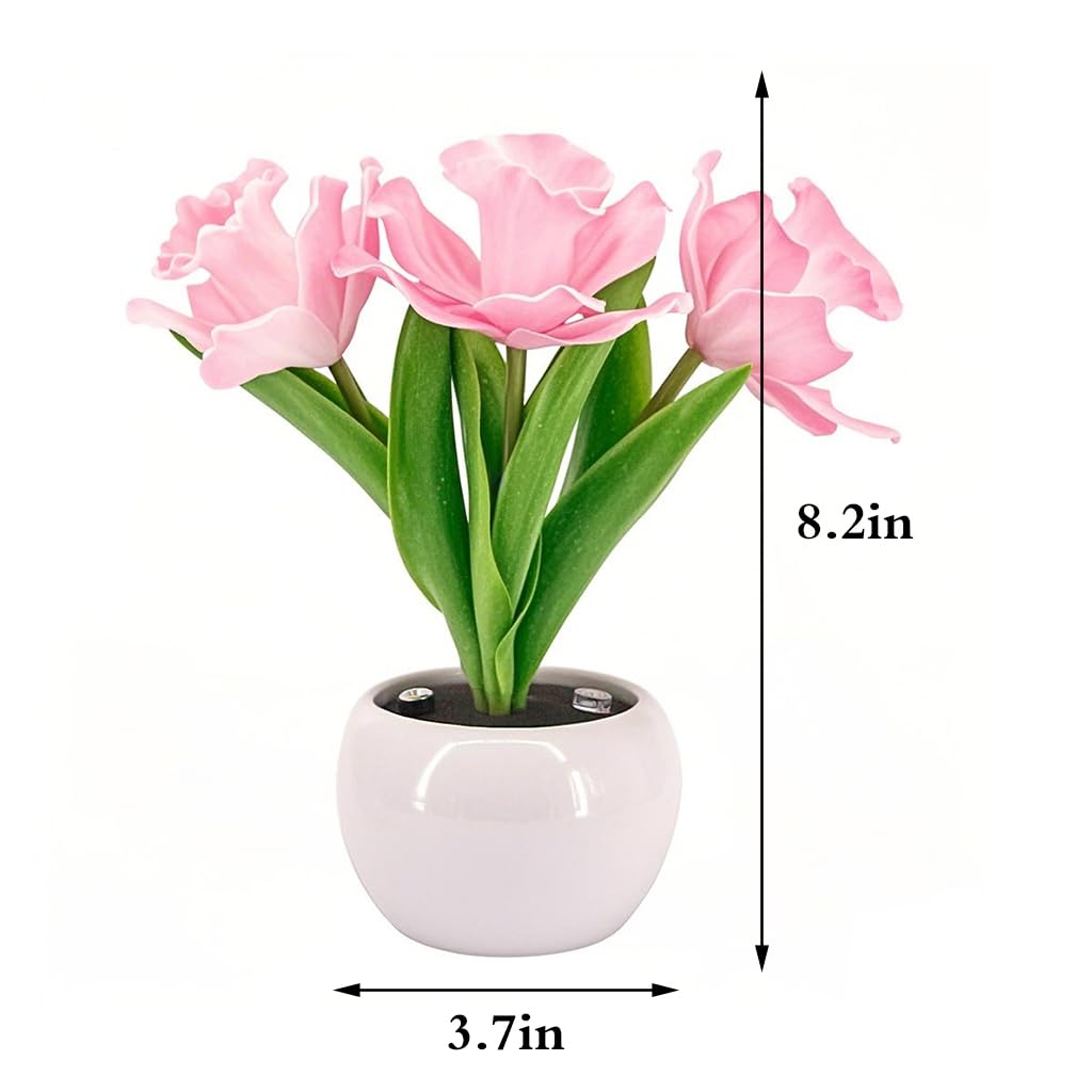 Naimo Daffodil Night Light Rechargeable LED Night Lamp Flower Table Lamp for Bedroom Living Room Birthday Party Desktop Home Decor