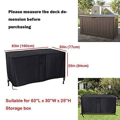 Deck Box Cover Fit for Keter Westwood 150 Gallon Resin Large Deck Box, Patio Furniture Cushion Storage Box Cover Waterproof Dustproof for Outdoor Storage Box- 63¡± Lx 30¡±W x 25¡±H