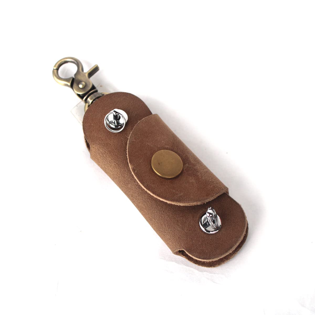 Handmade Thick Cowhide Hook Small Key Bag Keycases key organizer Vintage