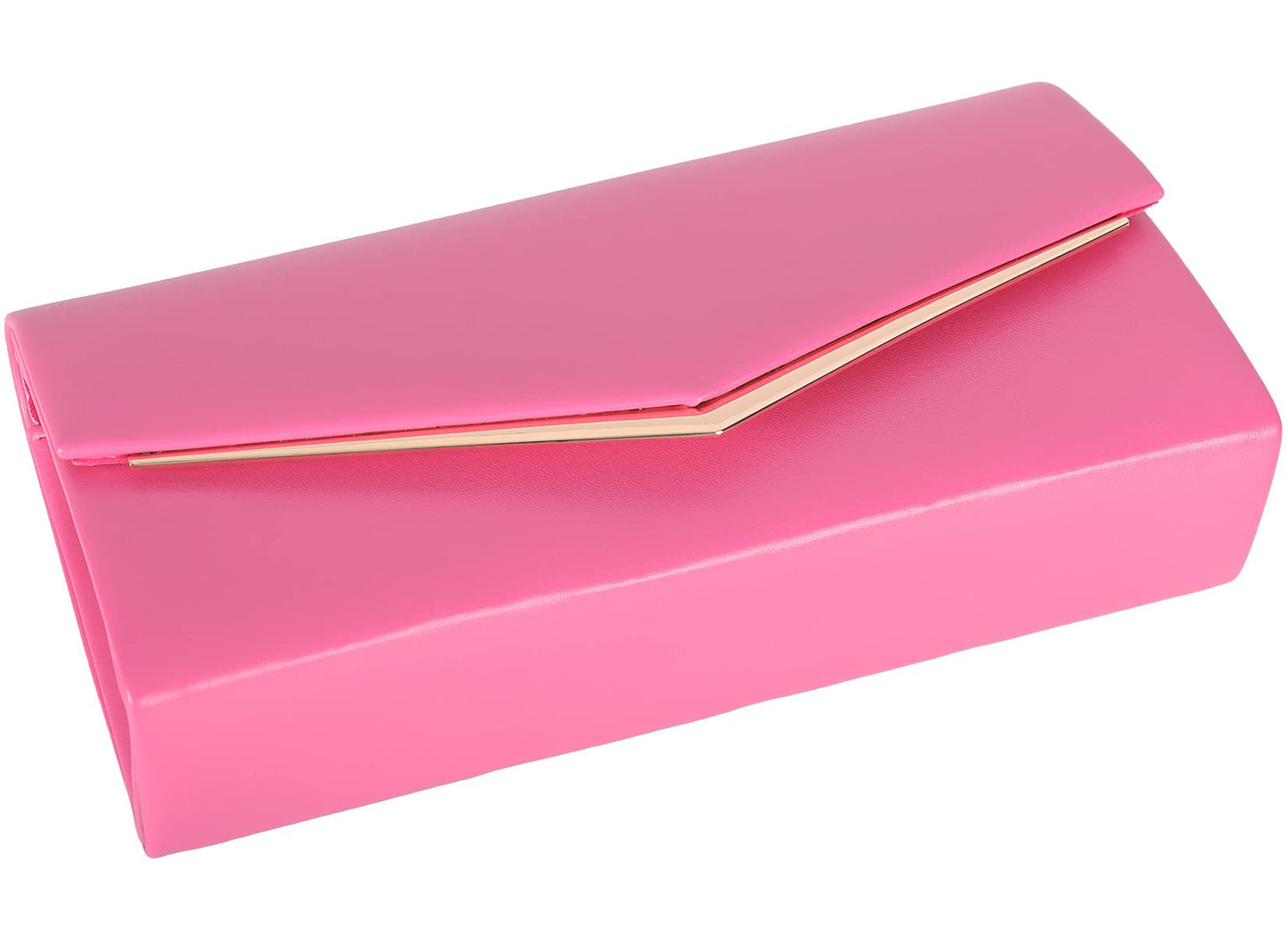 Women’s Evening Handbag Vegan Leather Ladies Envelope Clutch Classic Elegant Purse Bags Hot Pink