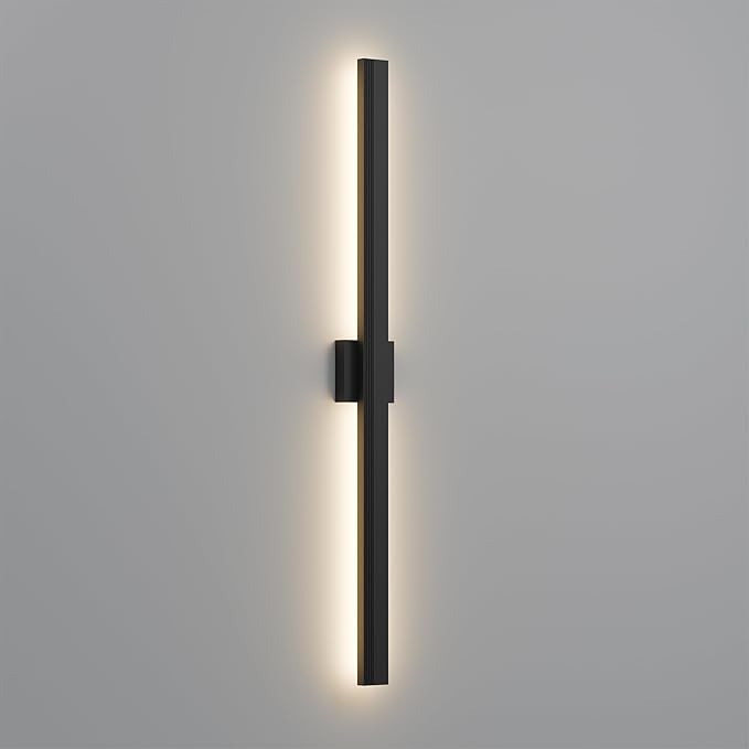 LamQee 47.2 In Aluminum Long Outdoor Wall Light, 3000K 3100LM Integrated LED Waterproof IP65, Linear Modern Exterior Lighting Fixtures Wall Mount Outside Sconce for House Porch Patio Garage Front Door