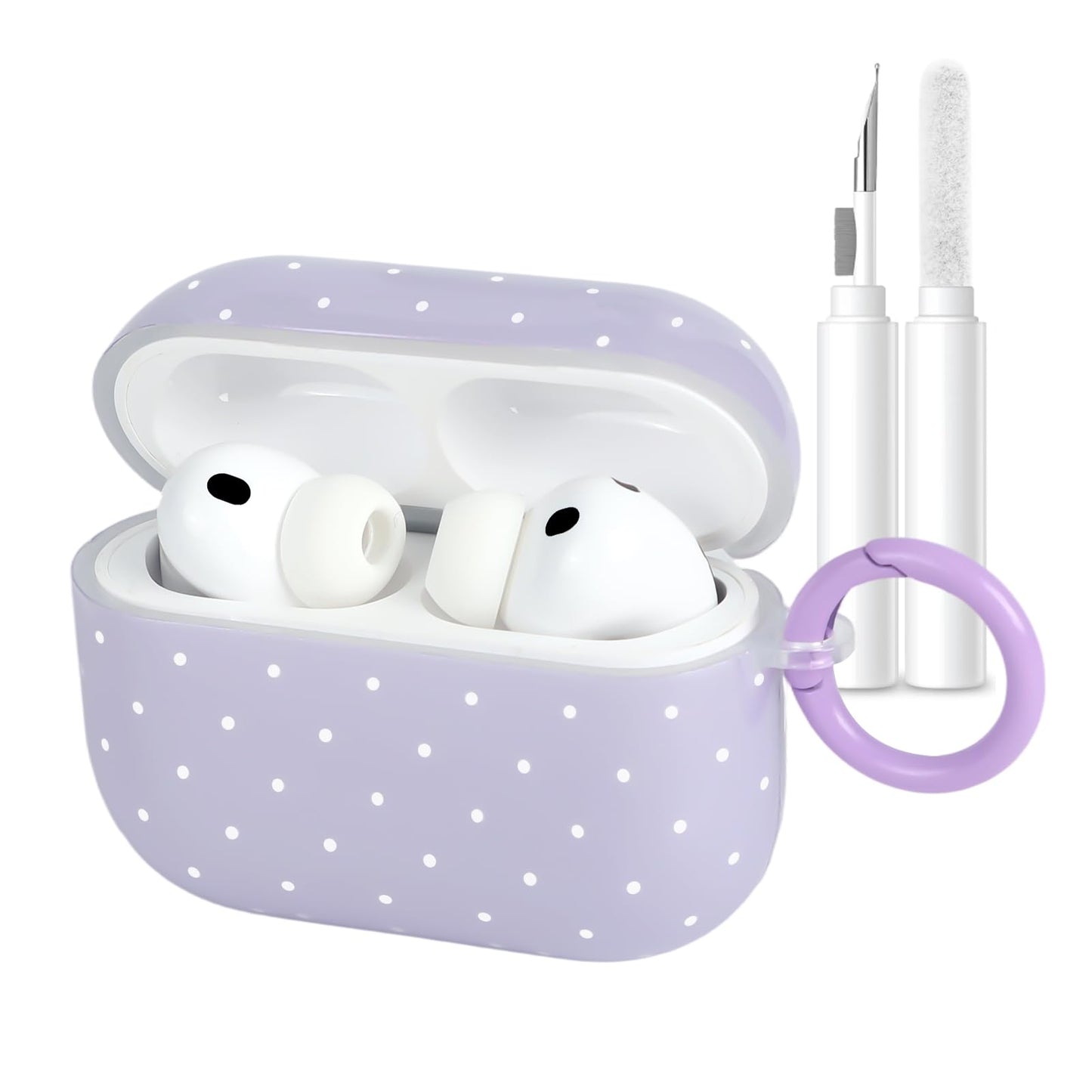 Kimiyaki for AirPods Pro 3 Case Cute Polka Dot Pattern Design Case for Girls Woman Full Protective Shockproof Keychain Cover with Cleaner Kit for Airpods Pro 3rd(2025)