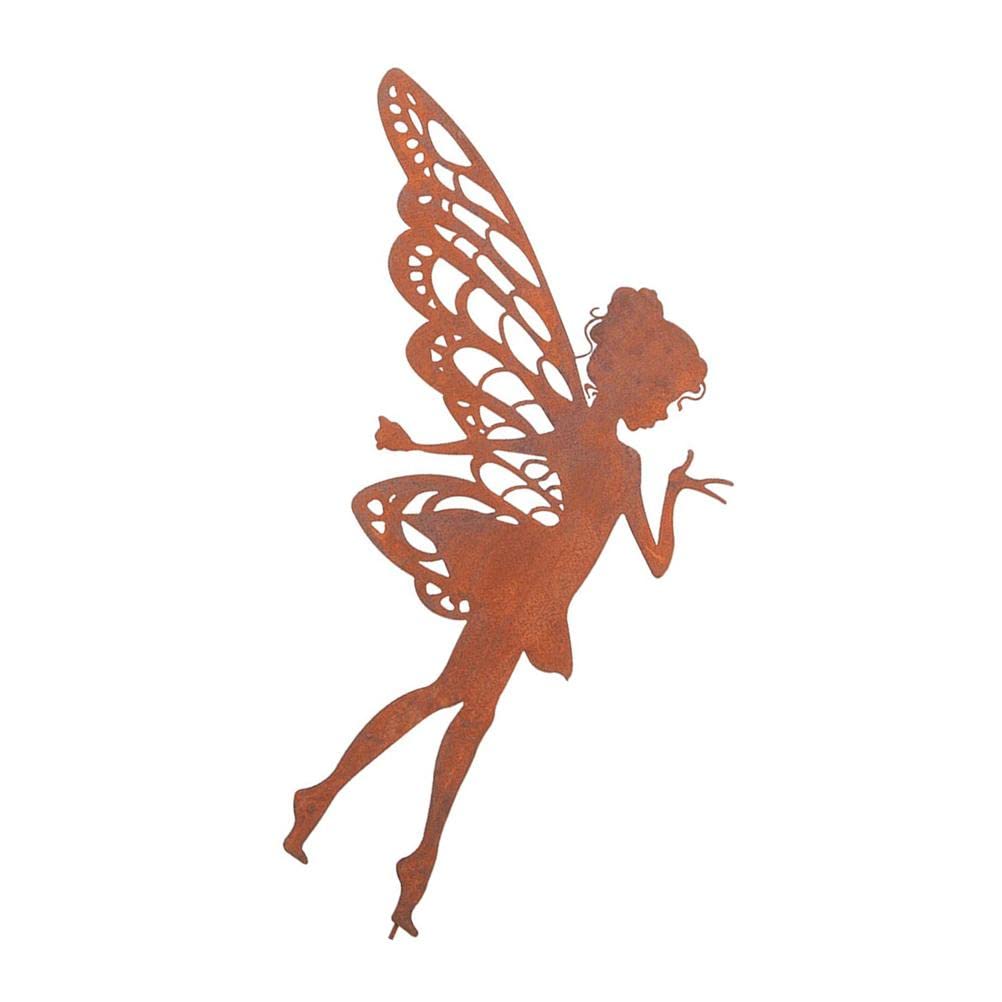 BTSEURY Decorative Garden Stakes Fairy Silhouette Metal Yard Stakes Arts Outdoor Garden Decor Spring Decor