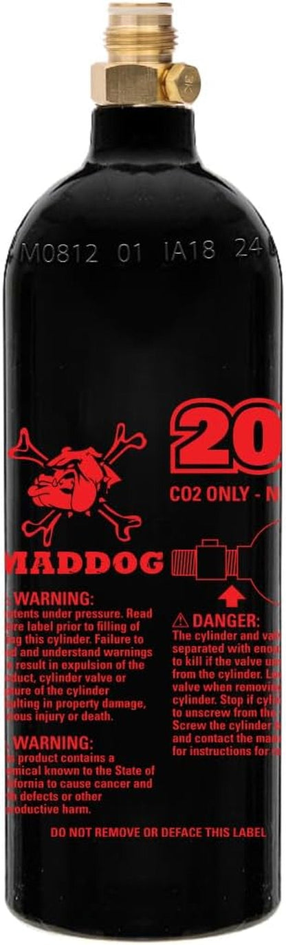 Maddog 20 Oz Refillable Aluminum CO2 Paintball Tank | Lightweight & Durable Design