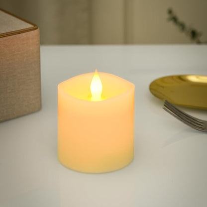 600H Flameless Pillar Candles with Remote & Timer - 3x3 Battery Operated Realistic Flickering LED, Smokeless Safe Drip-Free for Indoor Outdoor Home Wedding Decor (Ivory, 1-Pack)