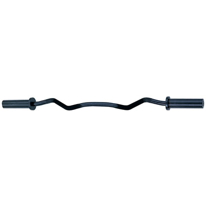 Body-Solid (OB47B) Olympic EZ Barbell Curl Bar with Knurled Grip, 47" Black Finish for Upper Arm Mass, Strength and Definition, Compatible with 2" Dia. Hole Plates and Barbell Collars (Midnight Black)