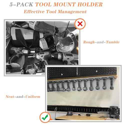 Tools Drill Mount Holder, Compatible For RIDGID 18V Li-ion Drill Tools Holder Dock Hanger with 20 Screws, 5 Packs (No Tool)