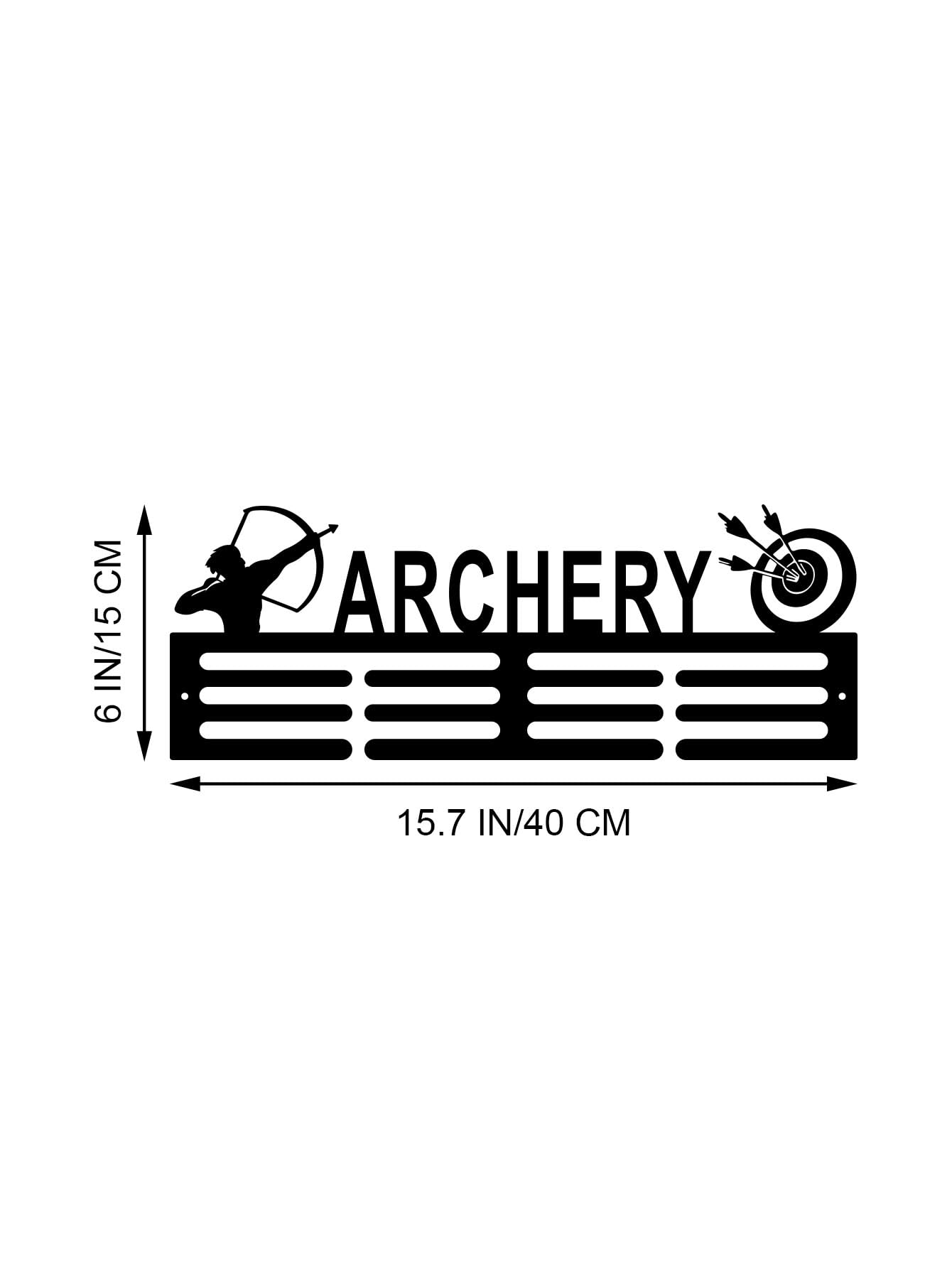 Resama Archery Metal Medal Hanger Rack, Black Iron Archer & Target Silhouette Sports Award Medal Display Holder, Wall Mount Medal Organizer for Archery Lovers Home Barn Garage Decor & Archers Gifts
