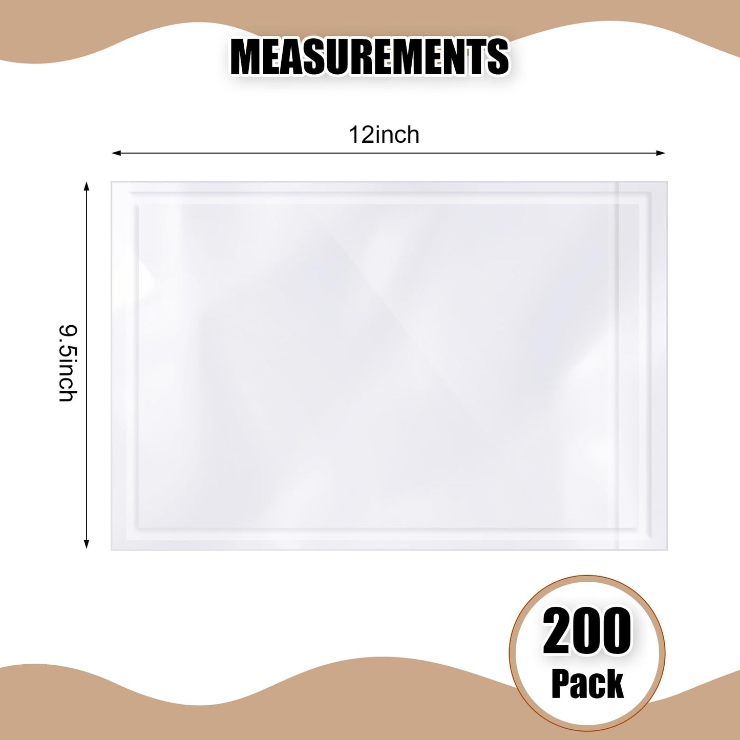 Cholemy 200 Pcs 9.5 x 12 in Clear Packing Slip Pouches Shipping Label Sleeves Adhesive Packing List Pockets Envelopes Mailing Protectors Slip Envelope Pouches Holders Cover Enclosed Bag