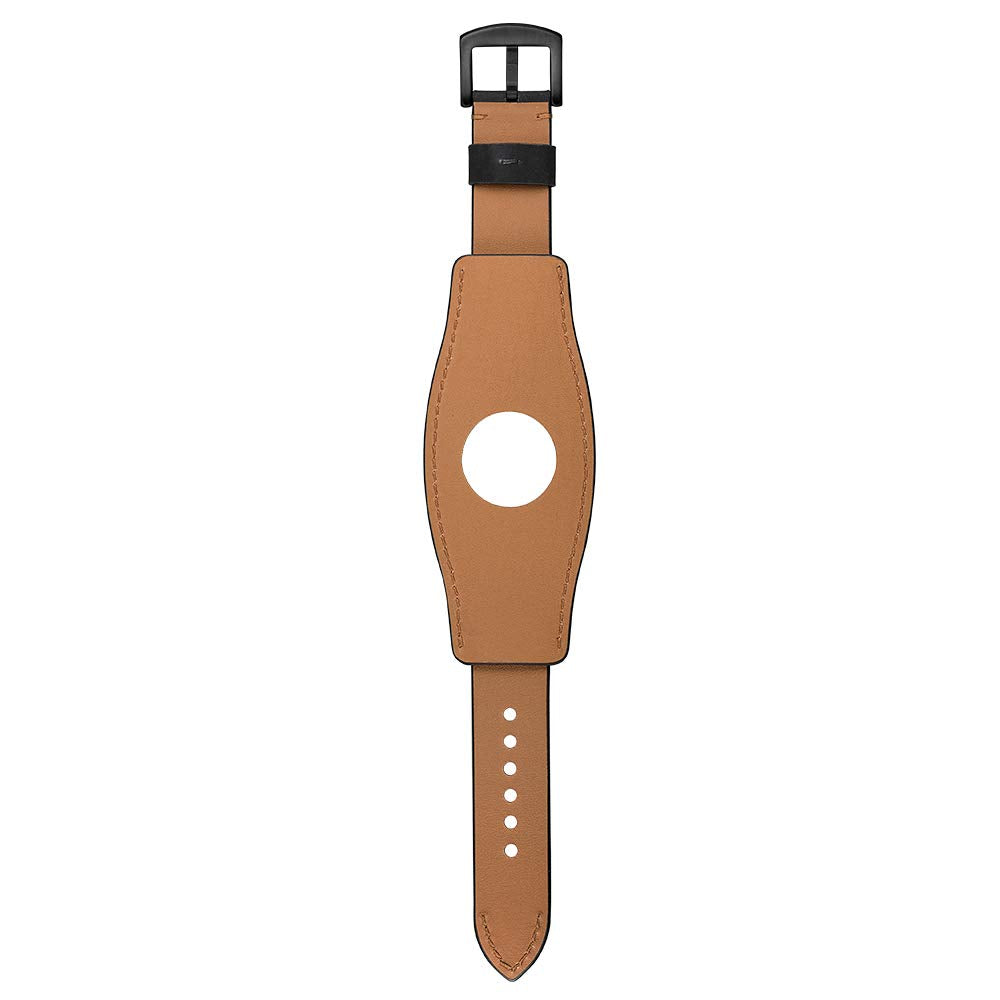 Balerion 20mm Cuff Leather Watch band,Compatible with Samsung Galaxy Watch Ultra/7/6/5/4,Watch3 41mm/watch 42mm,Garmin Vivoactive 6 and other standard 20mm band width watch,Black