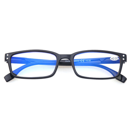 Kerecsen Computer Glasses 2 Pair UV Protection, Anti Blue Rays, Anti Glare and Scratch Resistant Computer Reading Glasses (Black, 0.00, multiplier_x)
