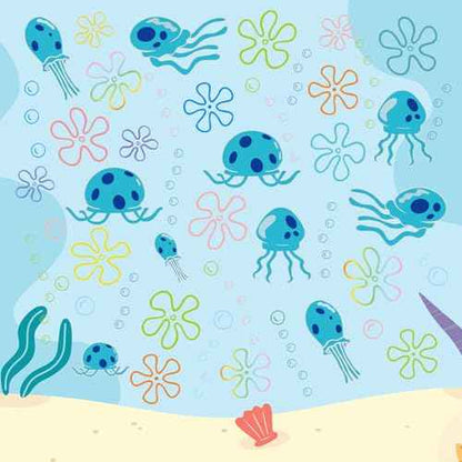117 PCS Jellyfish Bubbles Wall Stickers Under The Sea Birthday Party Decorations Ocean Wall Decals Summer Party Supplies Wall Decor for Bathroom Nursery Bedroom Home School Car