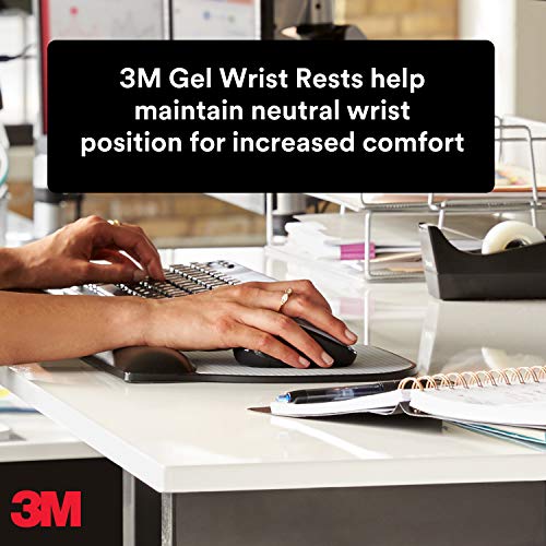 3M Precise Mouse Pad with Wrist Rest, Soothing Comfort with Durable, Easy-to-Clean Leatherette Cover, Optical Mouse Performance, 9.2 in x 8.7 in, Black (MW310LE)