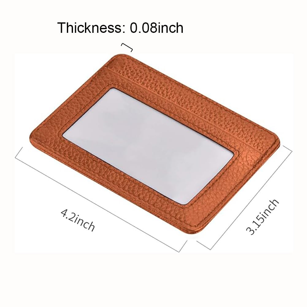 EASTNIGHTS Credit Card Holder Slim Wallet Leather Minimalist Wallet with ID Window (brown)