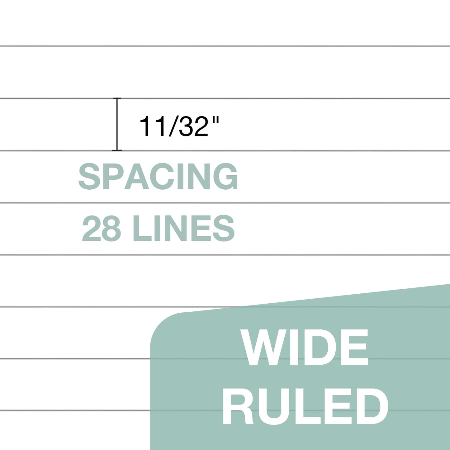 POPRUN White Legal Pads 8.5 x 11.75 Wide Ruled, 100GSM Writing Paper Pad, Bulk Lined Notepad Notebooks for Work School, Classroom Office Supplies, 3 Pack