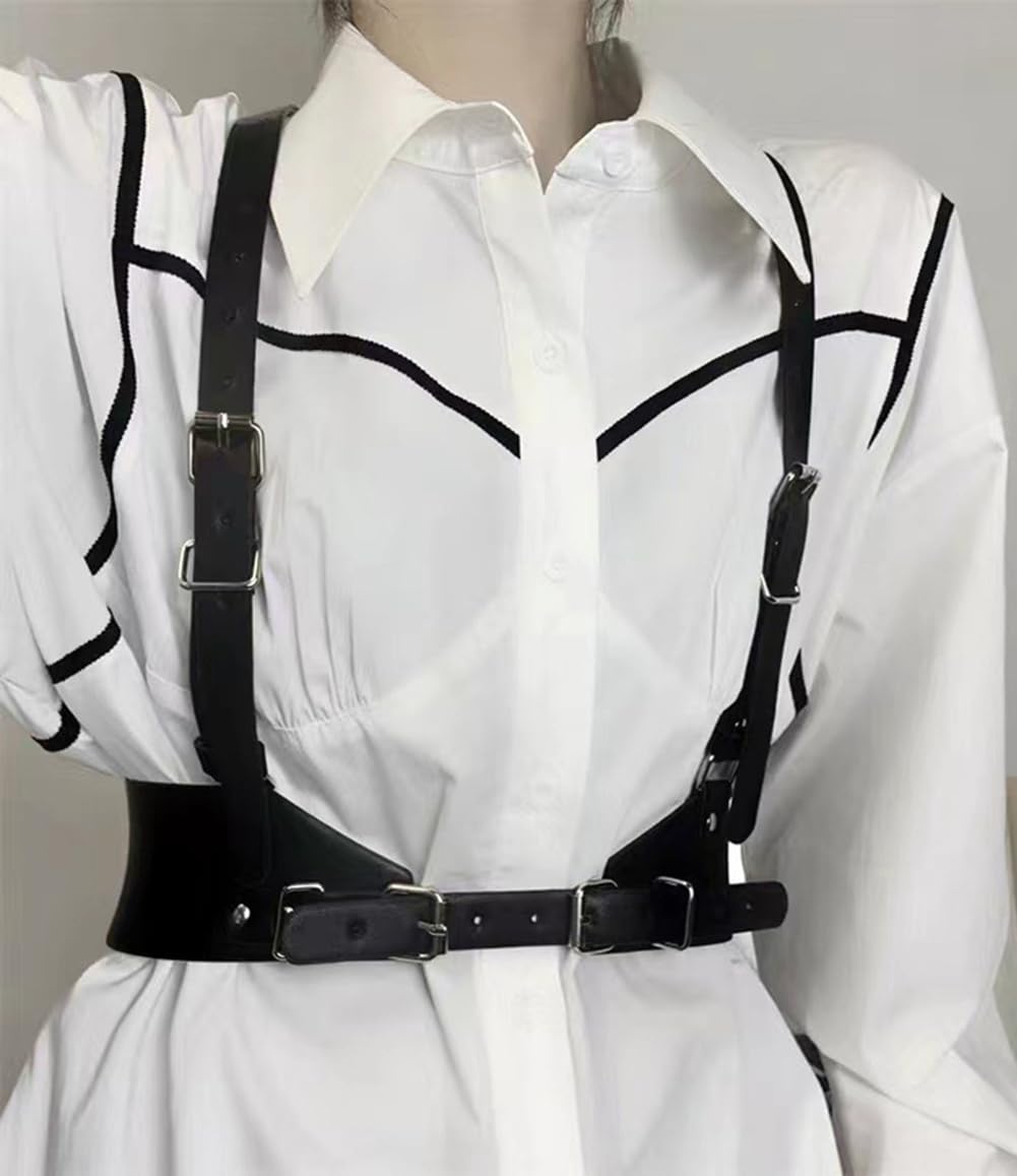 Block Garden Women Harness Belt Halloween Punk Waist Belt Body Chain Belts, Black L