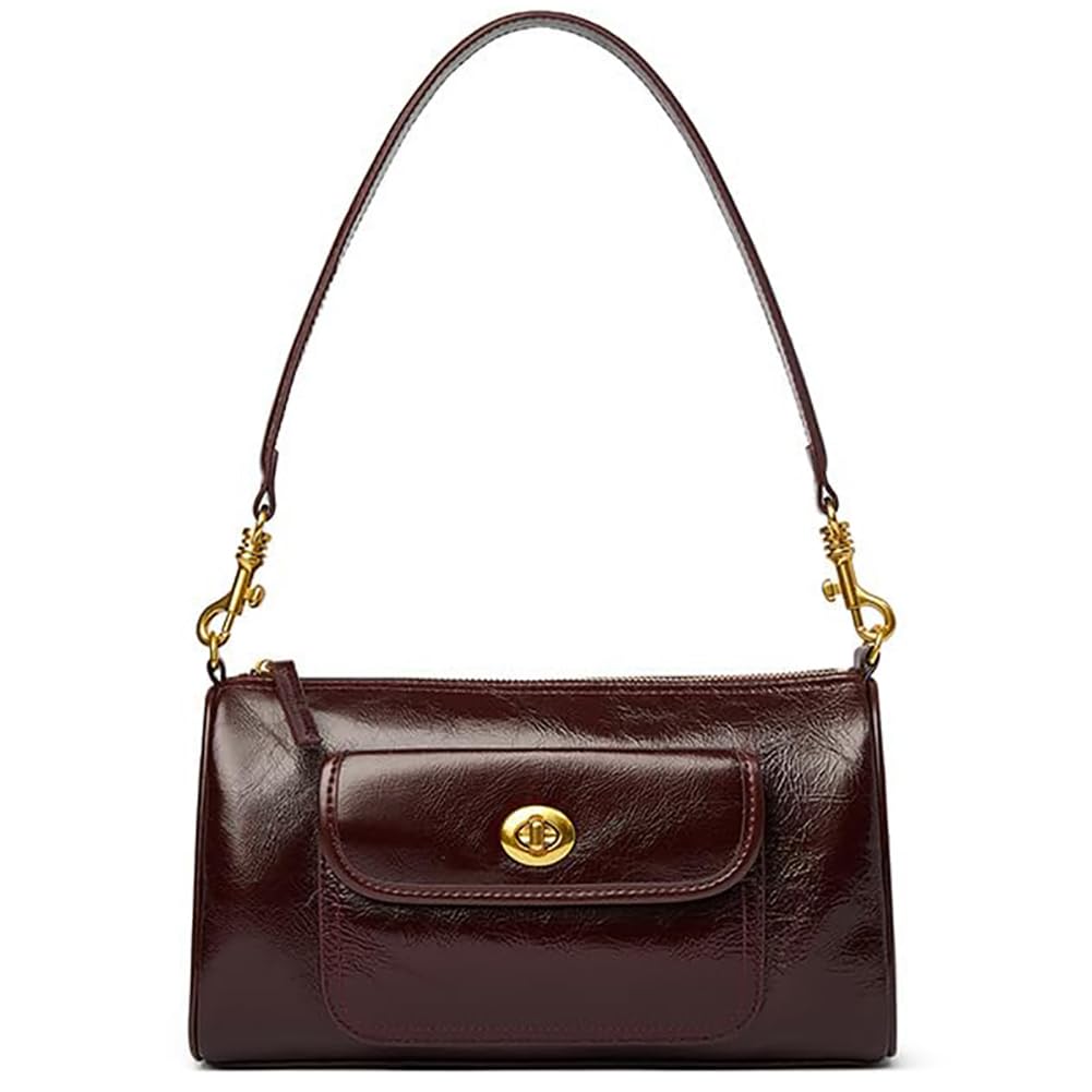 SHESTORY Women's Small Soft Genuine Leather Shoulder Handbag Fashion Crossbody Bags for Lady (Wine)