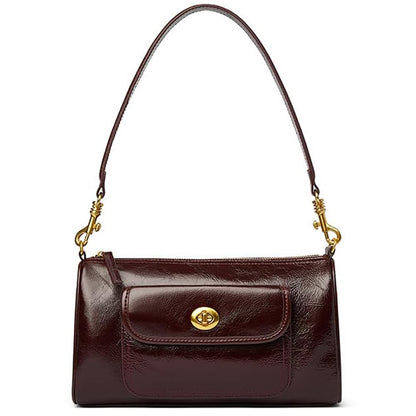 SHESTORY Women's Small Soft Genuine Leather Shoulder Handbag Fashion Crossbody Bags for Lady (Wine)