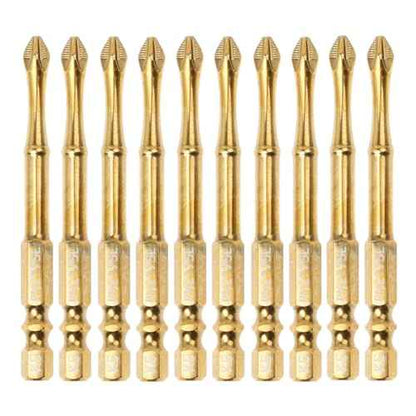 AUTOTOOLHOME 3 inch Titanium Coated Magnetic PH2 Anti Slip Screwdriver Bits Set Phillips Bits #2 Impact Driver Bits TS2